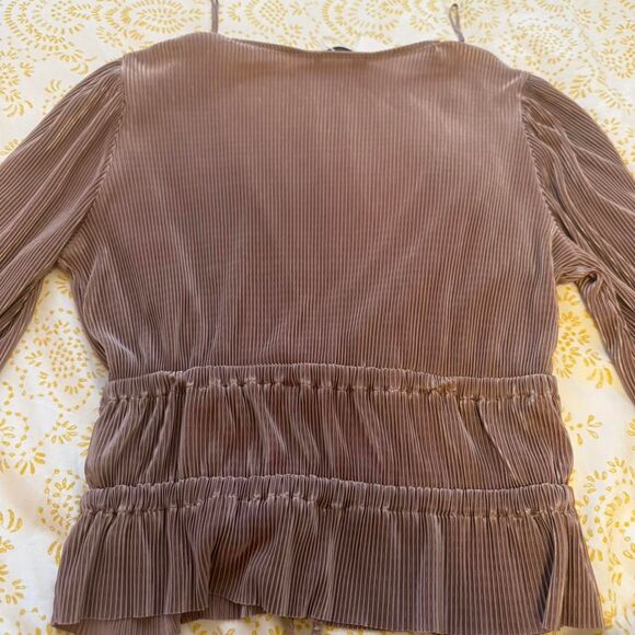 Zara Women's Brown and Tan Blouse - Picture 6 of 6